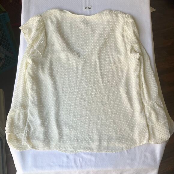 A New Day Women’s Long Sleeve V-neck Blouse size L, Glossy Cream - Picture 8 of 9
